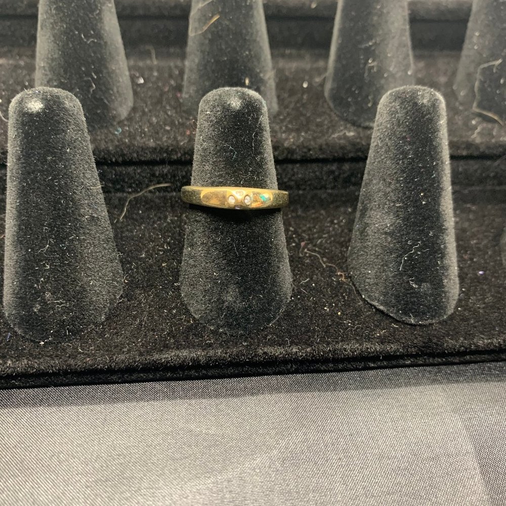 Melinda Maria Simple Gold and Crystal Ring